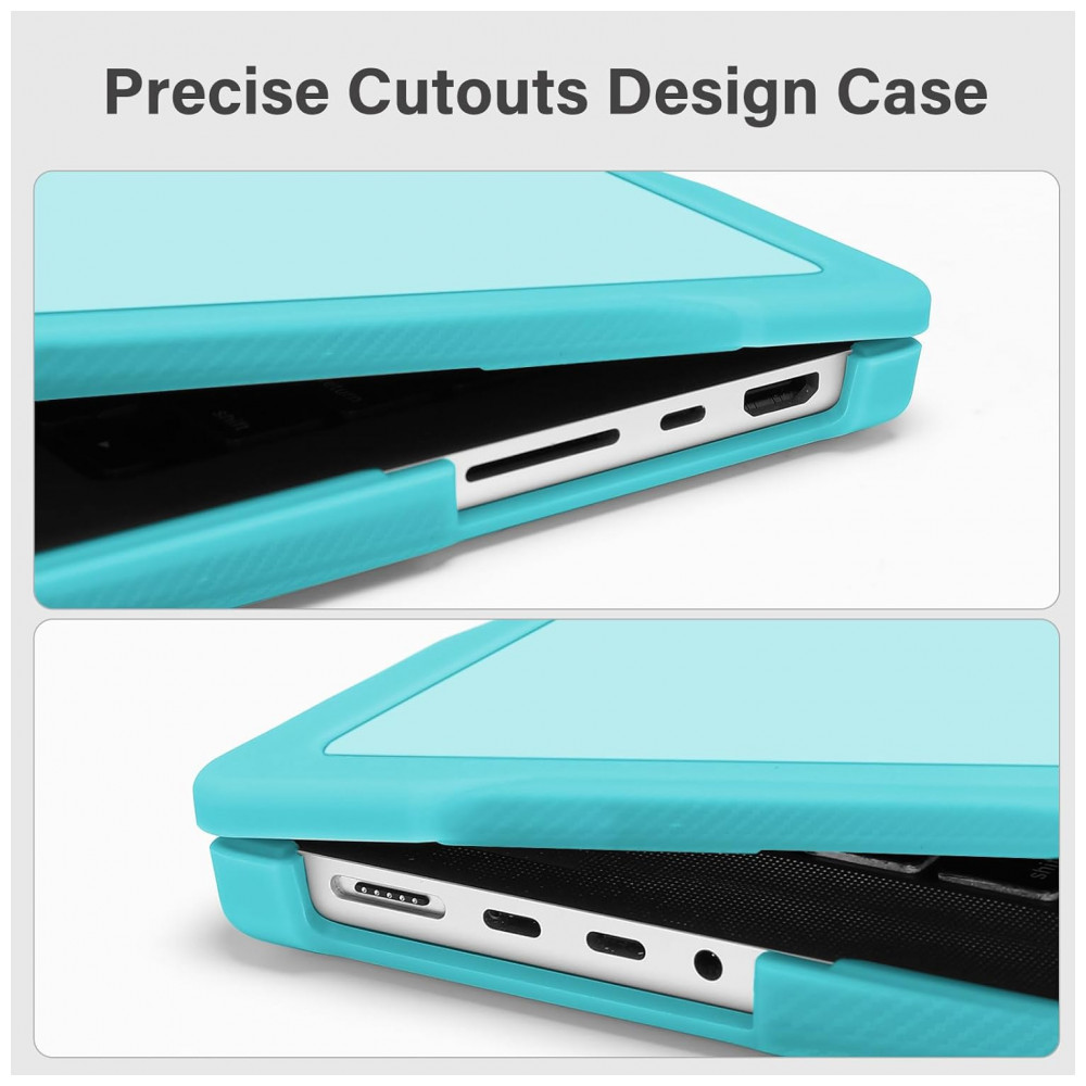 MOSISO Capa Rígida para MacBook Pro 16" 2025-2021, TPU Anti-Risco e Anti-Dedadas, com Filme de Teclado e Adaptador Tipo C, Turquesa - Imagem 3