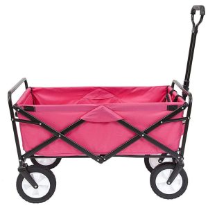 Carrinho Dobrável para Camping e Jardim Capacidade 70kg MAC SPORTS Rosa