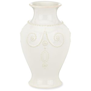 Vaso de 20 cm em Cerâmica Stoneware Lenox French Perle Branco
