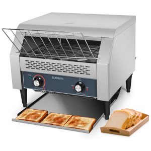 Torradeira de Esteira Comercial 450 Fatias/Hora em Aço Inoxidável 2600W - Ideal para Padarias Restaurantes e CafeteriasSUCISENI