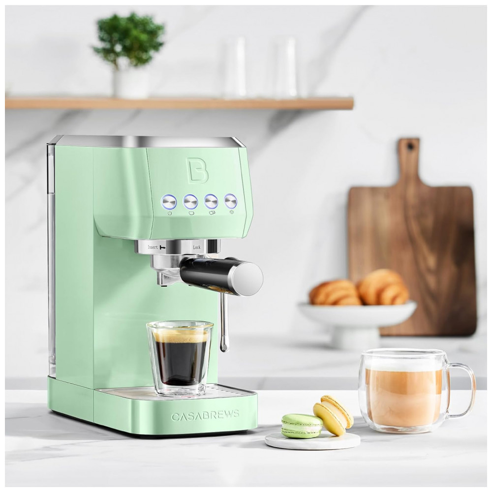 Máquina de Café Expresso CASABREWS 3700 Essential 20 Bar, Compacta com Espumador a Vapor para Cappuccino, Latte, Reservatório de Água de 1244ml, Verde - Imagem 8