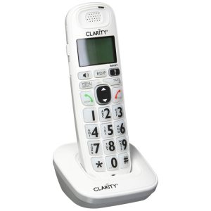 Ramal Sem Fio Clarity D704HS Branco Amplificado 40dB DECT 6.0 Speakerphone Display Caller ID Expansão p/ D700 Series 1 AAA