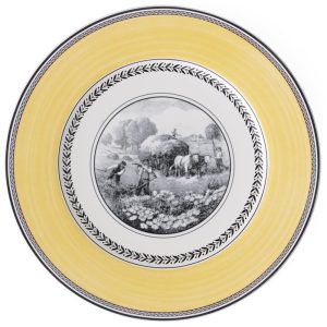 Prato para Jantar de 30 cm Elegância e Praticidade em Sua Mesa com Formato Redondo e Material de Porcelana Villeroy Boch Amarelo Branco e Cinza