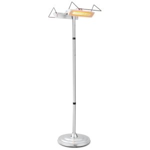 Aquecedor Externo Elétrico com Aquecimento de Dupla Face Proteção Contra Tombamento e Superaquecimento 110V 1500W COSTWAY Prata