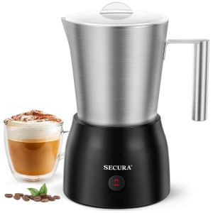 Espumador de Leite e Chocolate Quente com o Batedor de Leite Destacável Secura de 500ml em Aço Inoxidável ClássicoSecura