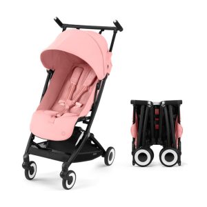 Carrinho de Bebê Ultracompacto com Suspensão Suave e Reclinação Ajustável com Uma Mão Cybex Libelle Rosa Claro