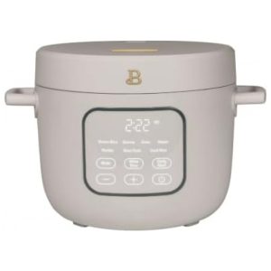 Panela elétrica de arroz e grãos Beautiful 26L bege com revestimento cerâmico 8 programas bandeja de vapor 500W 110V