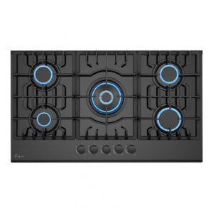 Cooktop a gás 5 queimadores Empava vidro temperado preto queimadores Sabaf selados conversível gás natural GLP 110V
