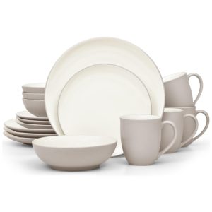 Aparelho de Jantar para Todas as Ocasiões Elegância e Sofisticação para Sua Mesa com 16 Peças Formato Redondo e Material de Cerâmica sem BPA Noritake Bege