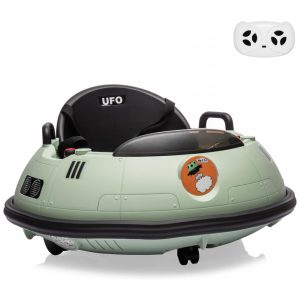 Carrinho bate-bate elétrico infantil 12V verde PALBY’S com controle remoto e giro 360°