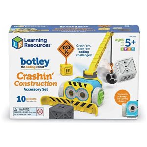 Learning Resources Botley Crashin' Construction Challenge – Kit de Acessórios STEM com 12 Peças para Robô Programável A partir de 5 anos