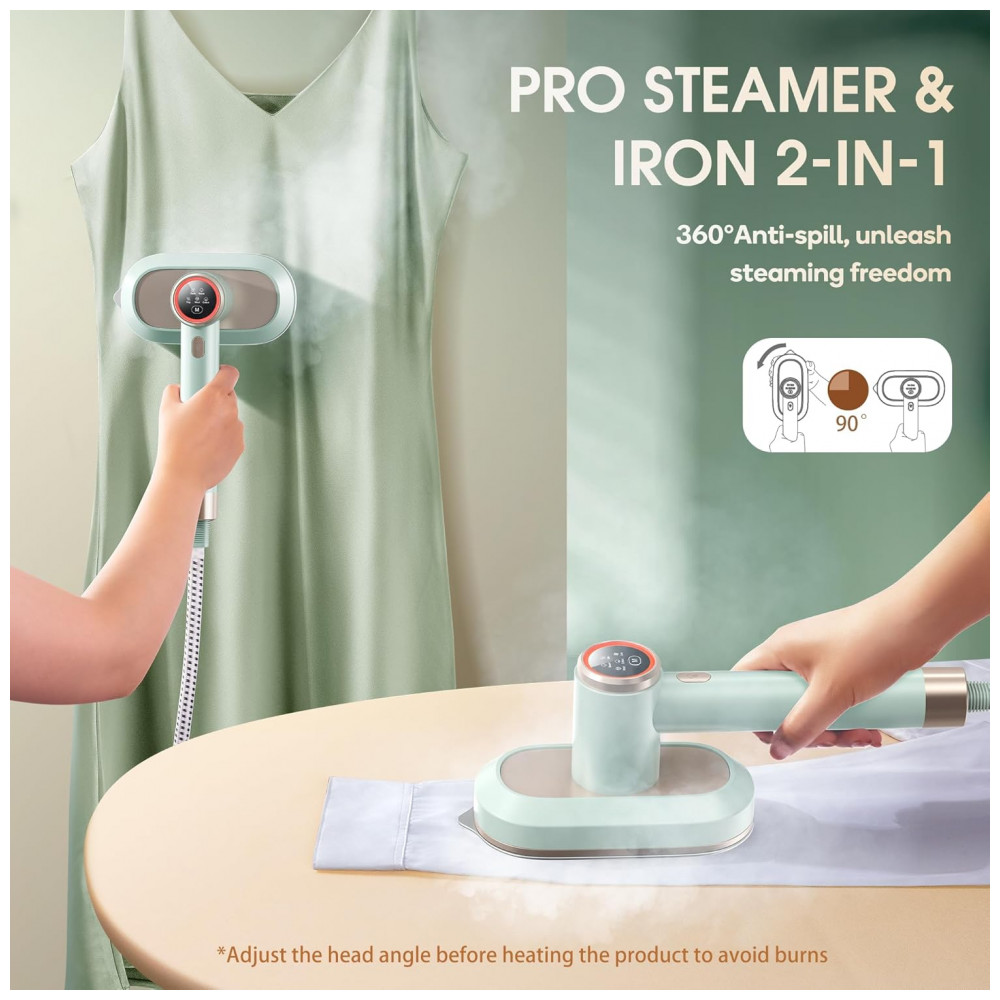 Steamer,Passadeira e Vaporizador 2 em 1 Newbealer Pro, 1550W, Vapor de 3 Níveis Turbo e 3 Modos de Calor Seco para Roupas, - Imagem 7
