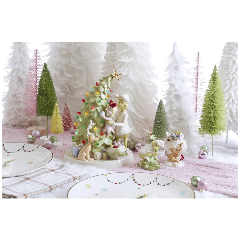 Figurinha Iluminada Lenox Merry Grinchmas em Porcelana Multicolorido com Detalhes em Ouro 24K 24 cm - Imagem 5