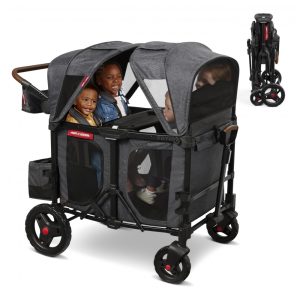 Carrinho de Passeio Vagão para 4 Crianças Modelo Voya XT Marca Radio Flyer Cinza