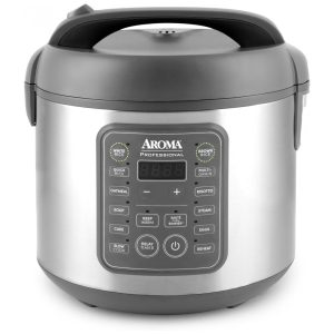 Panela de Arroz Elétrica até 20 xícaras não Cozidas com Painel de Controle 110V 860W Aroma Housewares 5200SG Cinza