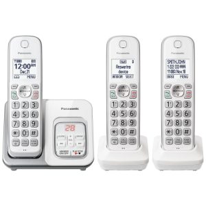 Telefone sem Fio com Secretária Eletrônica e Bloqueio de Chamada 2 Unidades PANASONIC KX TGD633W Branco