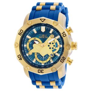 Relgio Pro SCUBA Masculino - 50mm. Ouro. Azul 22798 Invicta