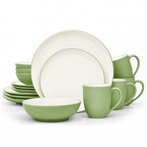 Aparelho de Jantar para Todas as Ocasiões Elegância e Sofisticação para Sua Mesa com 16 Peças Formato Redondo e Material de Cerâmica Noritake Verde