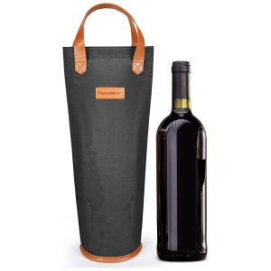 Bolsa Térmica para Vinho Tirrinia Transporte Fácil e Elegante para Viagens Picnics e Presentes para Amantes de Vinho - Preto