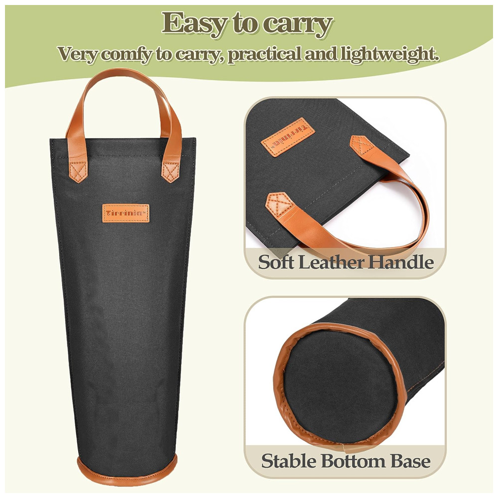 Bolsa Térmica para Vinho Tirrinia Transporte Fácil e Elegante para Viagens Picnics e Presentes para Amantes de Vinho - Preto - Imagem 4