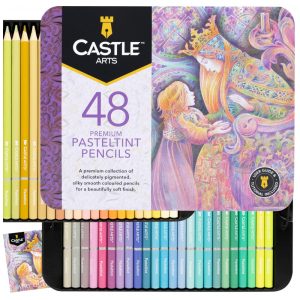 Kit Lápis de Cor Profissional com Estojo 48 peças Castle Art Supplies
