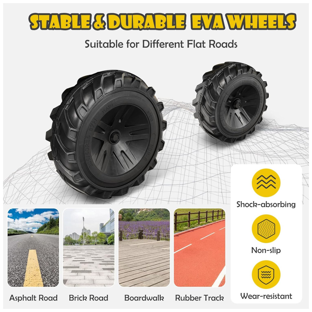 Escavadeira Elétrica Infantil 1 Assento com Reboque Balde de Pá Controle Remoto Luzes LED MP3 e USB 12V Costzon Amarela - Imagem 9