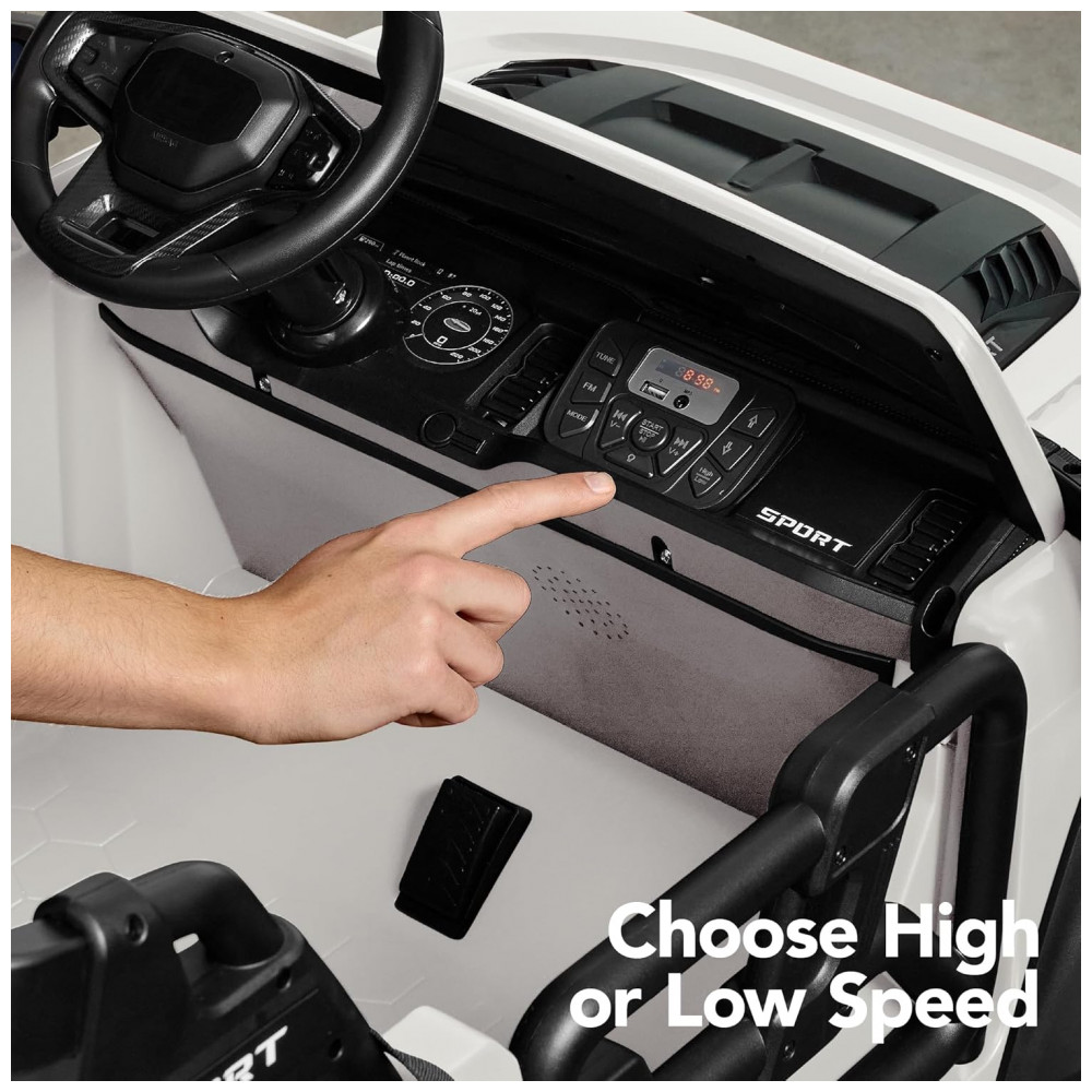 Carro Elétrico Infantil Best Choice Products 24V Branco, Caminhão 2 Lugares, com Controle Remoto, Bluetooth, Luzes LED e Capacidade para 60 kg - Imagem 6