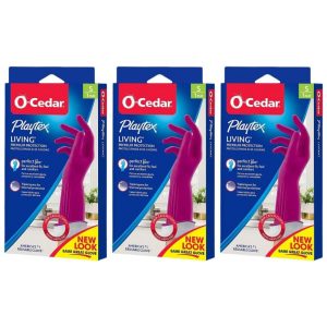 Luvas de Borracha Reutilizáveis para Limpeza 3 Unidades Pequena Playtex Rosa