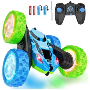 Carrinho de controle remoto STEM Hamdol GLOW 4WD dupla face com luzes LED e giros 360°