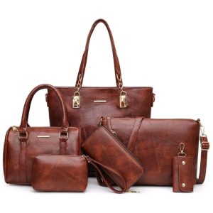 Conjunto de Bolsas Femininas 3 Peças com Carteira 2E youth Marrom