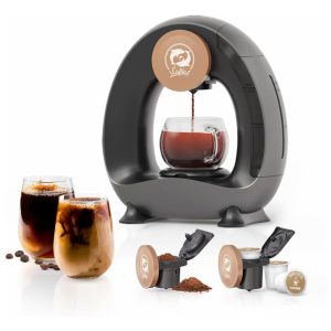Máquina de Café Expresso 2 em 1 com Adaptador para Capsulas ou Café Moído 110V 1400W BENFUCHEN Preta
