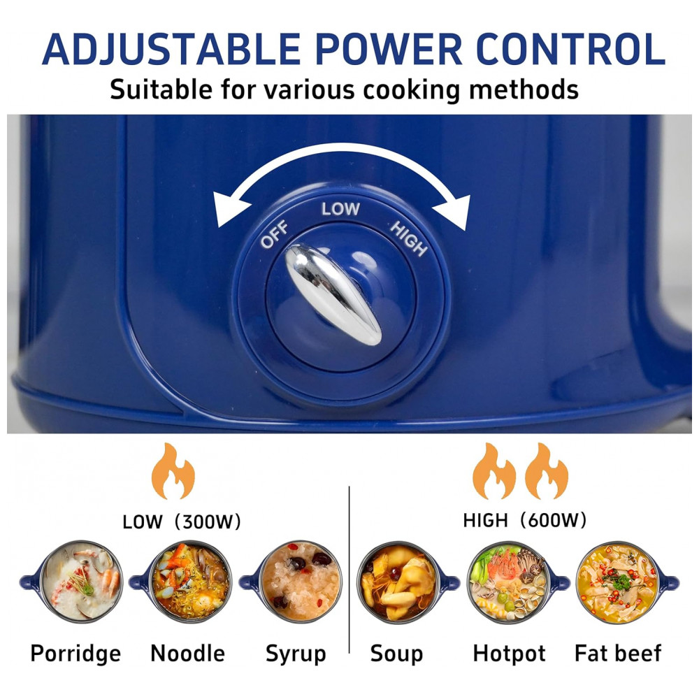 Ksalinameslon Panela Elétrica 2L com Vaporizador - Cozinhe Macarrão Aveia Fondue e Mais Fácil e Rápido - Imagem 2