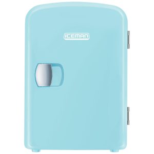 Geladeira e Frigobar para carro Portátil Aquece e Resfria 4 litros 6 Latas 12V 110v CHEFMAN Mini Portable Compact Azul Celeste