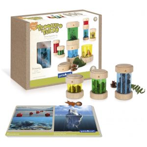 Tubo Sensorial Guidecraft Treasure Tubes Primárias Transparente Multicolorido Observação e Empilhamento G3087 (124 caracteres) Guidecraft Treasure Tubes Primary