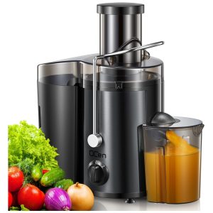 Centrífuga de Frutas 500mL com Bocal de Alimentação Largo 2 Velocidades e Proteção Contra o Superaquecimento 500W110v Qcen Preto Metálico