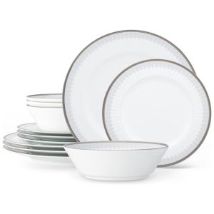 Aparelho de Jantar Para Todas as Ocasiões Elegância e Sofisticação para Sua Mesa com 12 Peças Formato Redondo e Material de Porcelana Noritake 1763-12H Branco