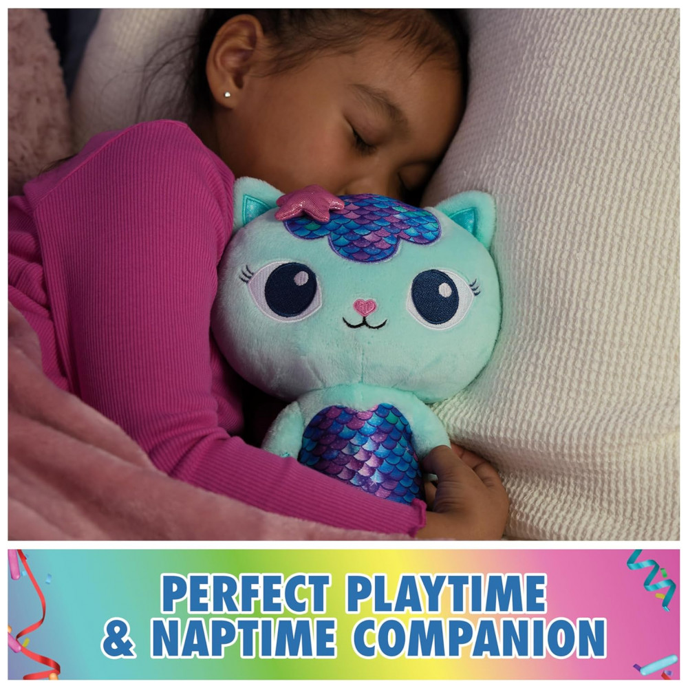 Gabby's Dollhouse: Pelúcia Premium FinTastic MerCat de 25,4cm com Cauda de Sereia Móvel - Brinquedo Interativo para Meninas e Meninos - Imagem 5