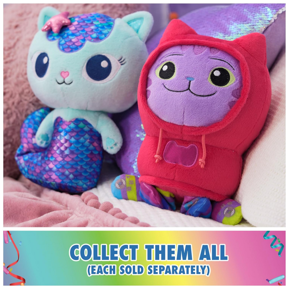 Gabby's Dollhouse: Pelúcia Premium FinTastic MerCat de 25,4cm com Cauda de Sereia Móvel - Brinquedo Interativo para Meninas e Meninos - Imagem 6