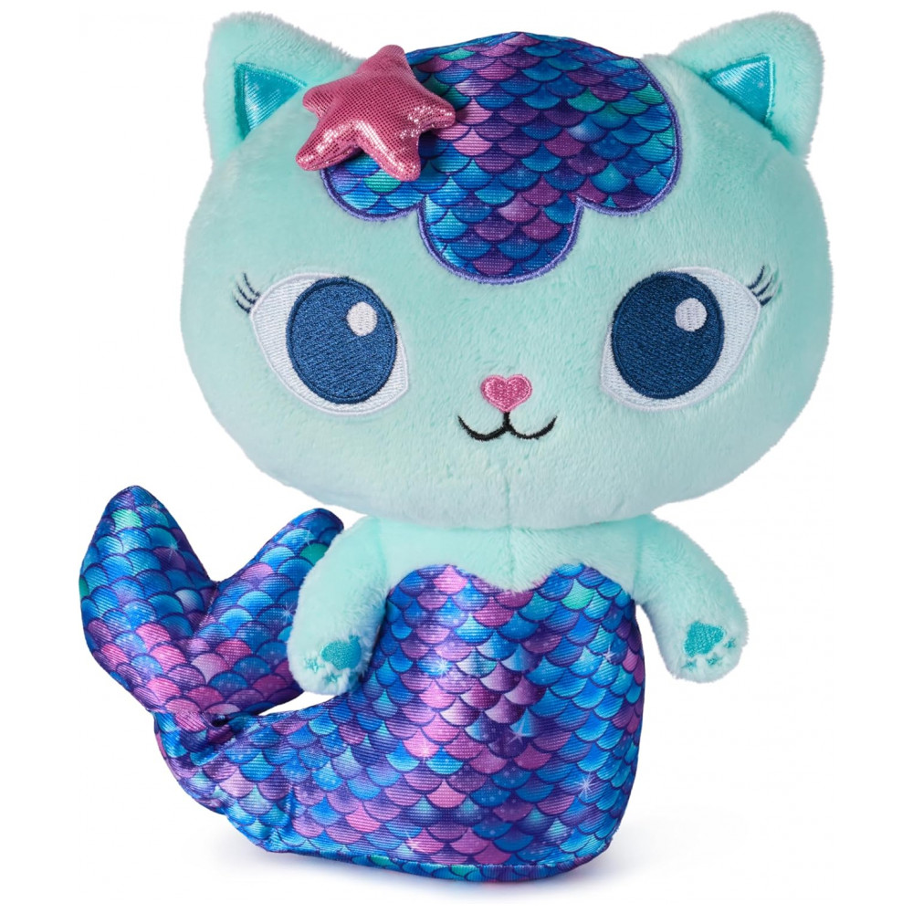 Gabby's Dollhouse: Pelúcia Premium FinTastic MerCat de 25,4cm com Cauda de Sereia Móvel - Brinquedo Interativo para Meninas e Meninos - Imagem 7
