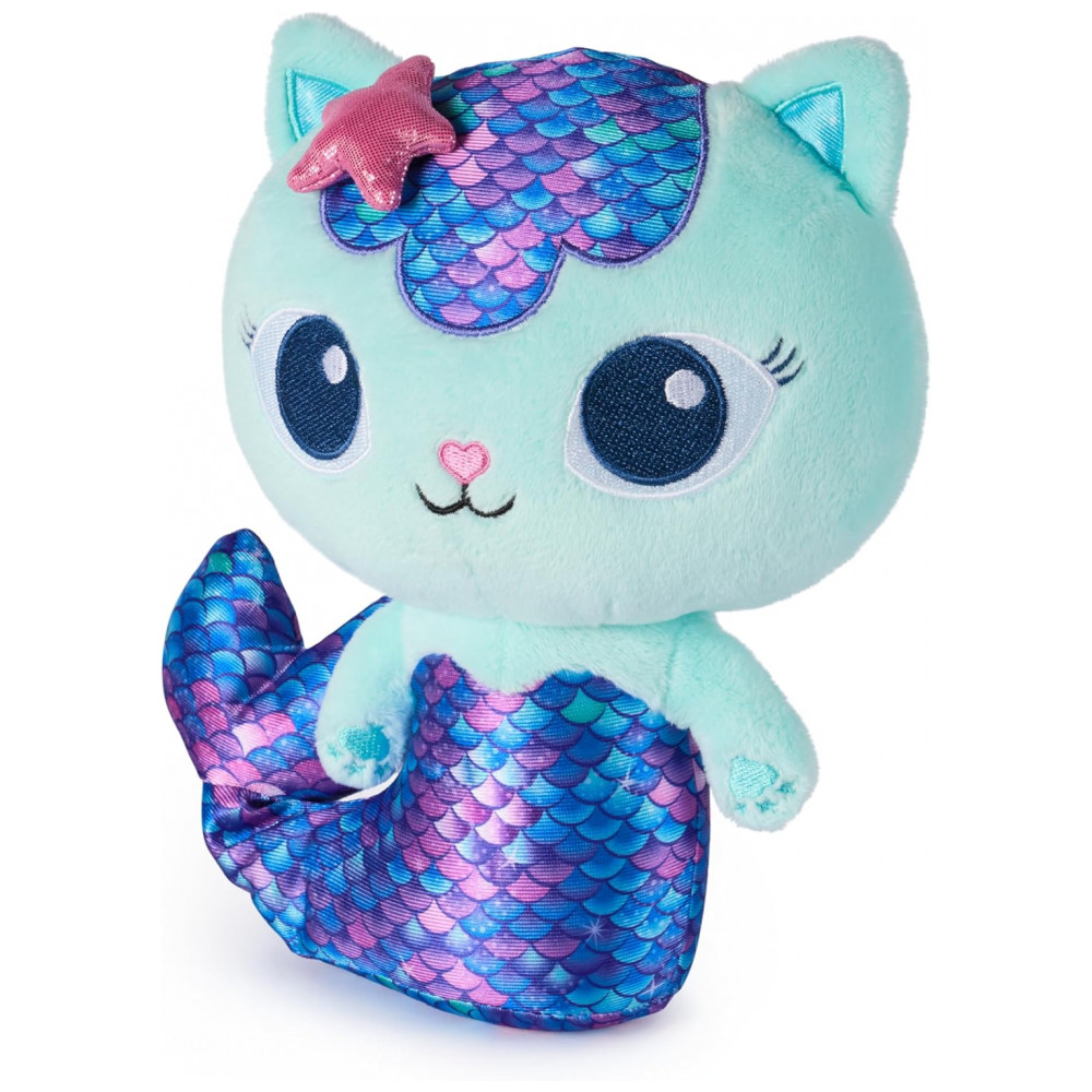 Gabby's Dollhouse: Pelúcia Premium FinTastic MerCat de 25,4cm com Cauda de Sereia Móvel - Brinquedo Interativo para Meninas e Meninos - Imagem 8
