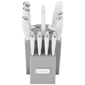Conjunto de Facas em Aço Inoxidável com Bloco de Bancada 12 Peças Cuisinart C77SSW Branco