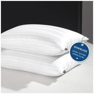 Travesseiro de Pena de Ganso com Capa de Algodão Premium 71 x 2 UN DOWNLUXE SYNCHKG103042 Branco