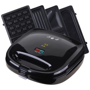 Máquina de Waffle B Placas Destacáveis Antiaderentes 110v ZZ S6141A B Preto