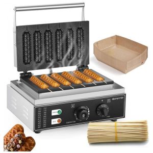 Máquina de Hot Dog Profissional até 6un Por Vez em Aço Inoxidável 110V 1550W Moongiantgo Prata