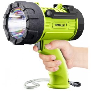 Lanterna LED Recarregável 9 Horas de Ação á Prova Dágua IP67 e 100.000 Lúmens YIERBLUE Verde