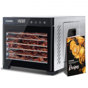 Desidratador de Alimentos com 6 Bandejas e Controle Digital Aço Inoxidável 600W 110v COSORI Preto