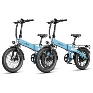 Bicicleta Elétrica Dobrável Jasion EB6 Azul 1000W Motor Brushless Bateria Embutida Removível 48V 375Wh Pneus 20" Fat Tire 7 Marchas 110V