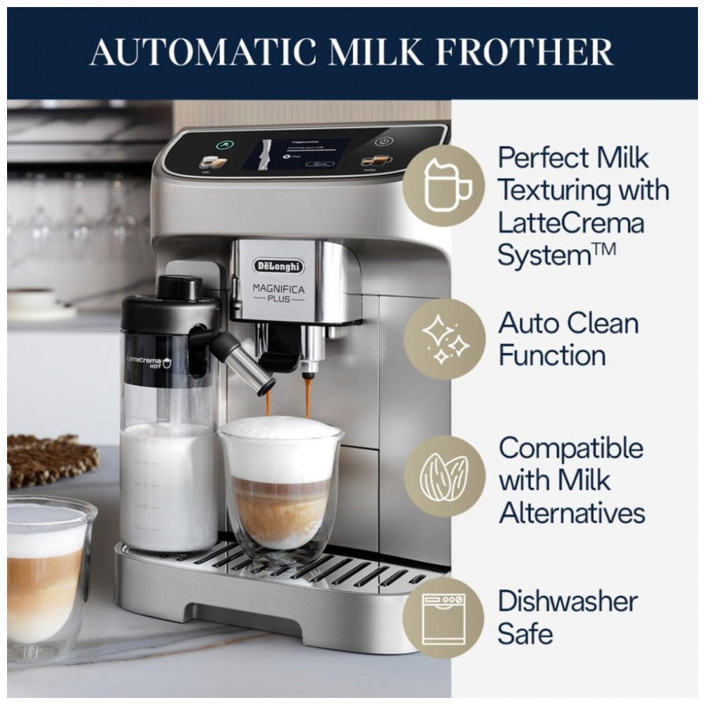 Máquina de Café Espresso Automática DeLonghi Magnifica Plus - Preparo de 18 Receitas com Apenas um Toque, Moedor Integrado, - Imagem 2
