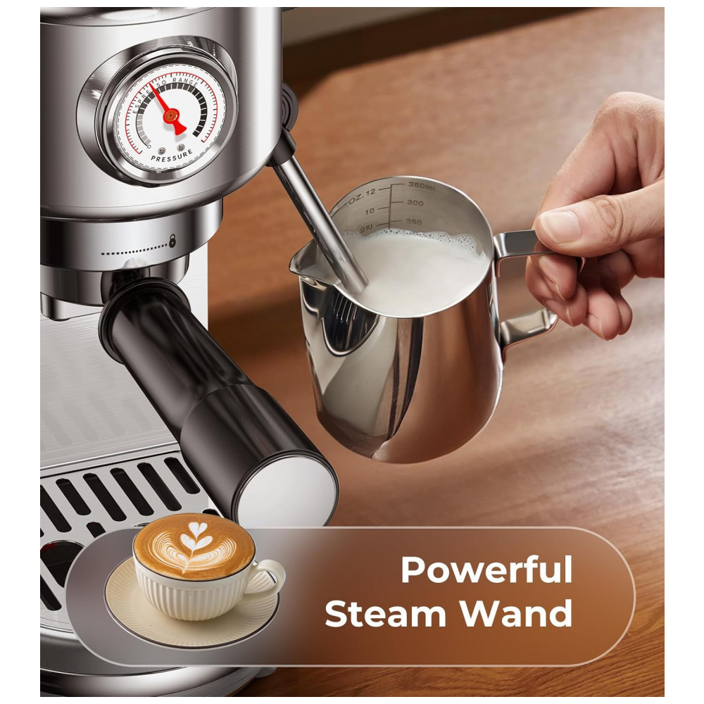 Máquina de Espresso 20 Bar Vaporizador Profissional Compacta Controle NTC Atatix Inox Prata 110V - Imagem 6