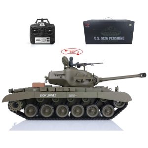 Tanque M26 Pershing de Controle Remoto com Trilhos de Metal e Torre Giratória para Adultos Wheelfun 3838 RTR